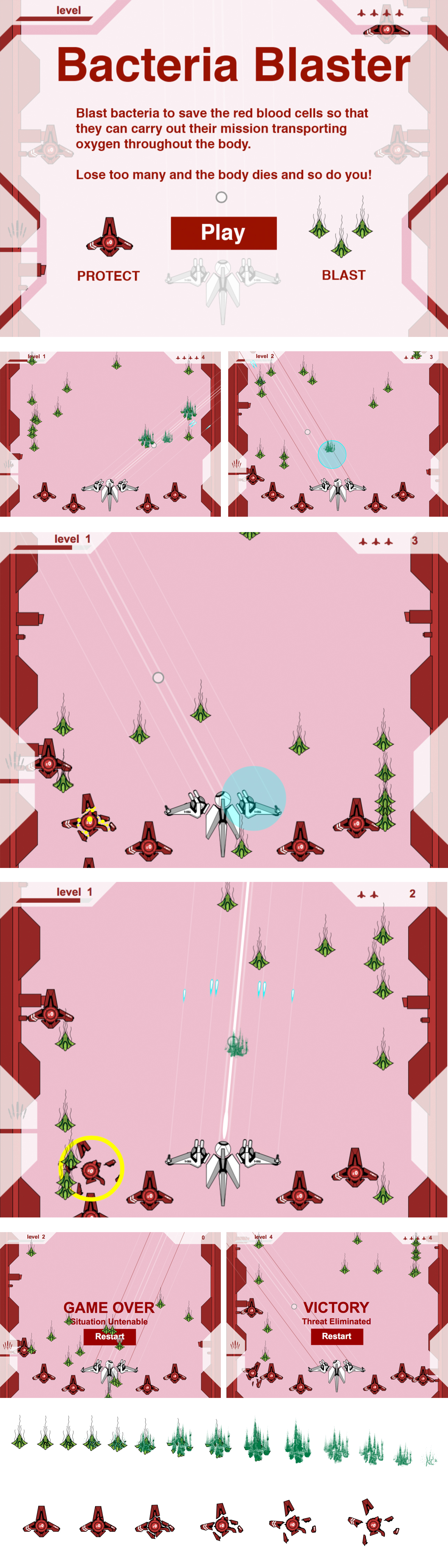 Images of the screens through game play.